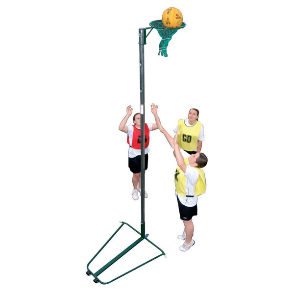 Freestanding Wheelaway Netball Post C/W 16mm Ring/Net, Nb1Ar, Pair, Green