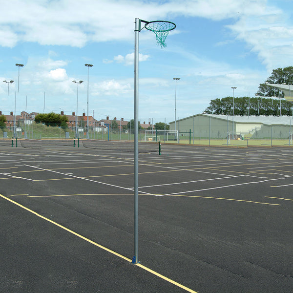 Socketed Netball Posts  C/W 16mm Ring/Net, Nb3R, Green, 300mm Socket