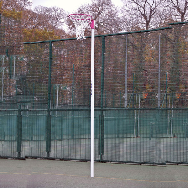 Socketed Netball Posts  C/W 10mm Ring/Net, Nb3P, Pink, 300mm Socket