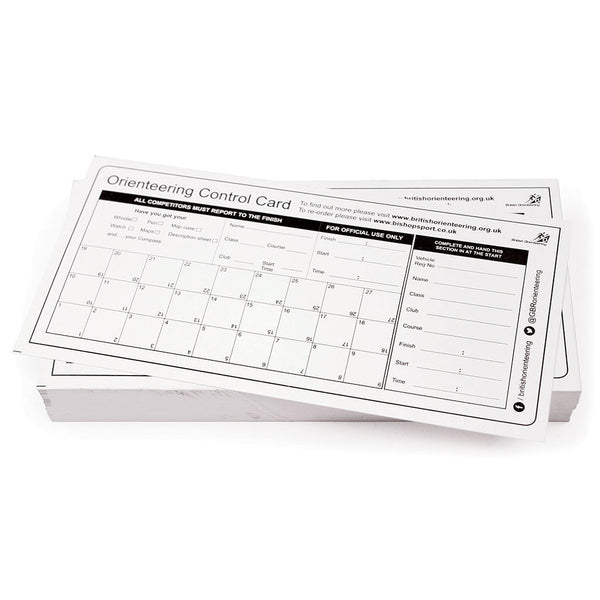 British Orienteering Control Cards 