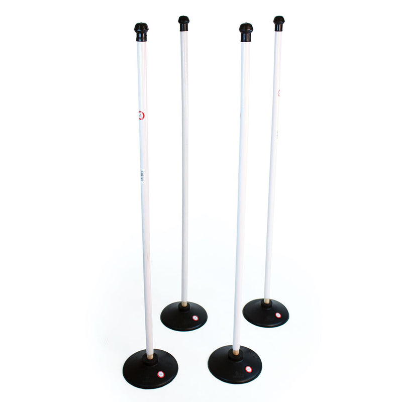 Aresson Wooden Rounders Posts And Bases 1.20M, White, Set of 4