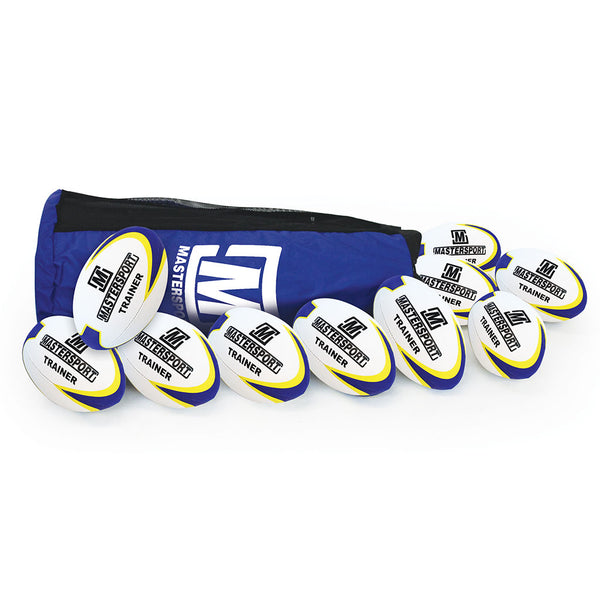 Mastersport Trainer Rugby Ball Size 4, Bag of 10