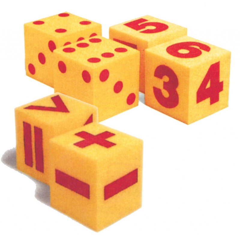 Giant Soft Dice, Mathematical Operation, Spot And Number Dice Set of 6