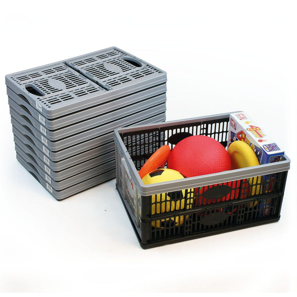 Folding Crate, 32L 48 L X 35 W X 23cm H, Set of 10