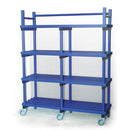 Vendiplas Mobile Shelving Unit Double, Blue