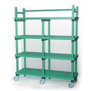 Vendiplas Mobile Shelving Unit Double, Green