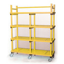 Vendiplas Mobile Shelving Unit Double, Yellow