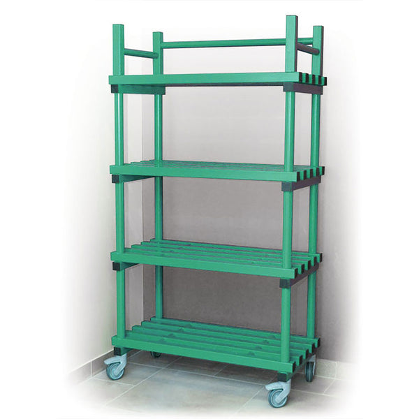 Vendiplas Mobile Shelving Unit Single, Green