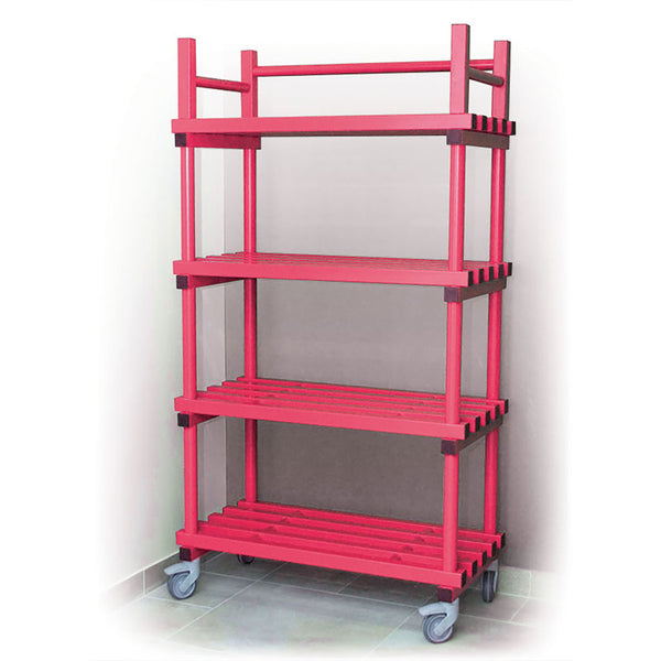 Vendiplas Mobile Shelving Unit Single, Red
