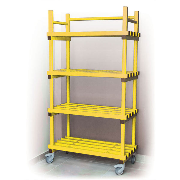 Vendiplas Mobile Shelving Unit Single, Yellow