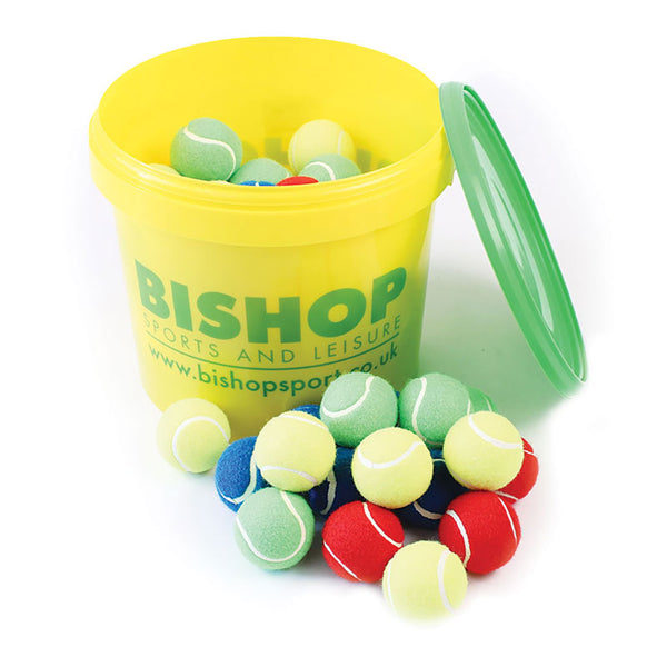Coloured Tennis Style Ball Bucket of 48