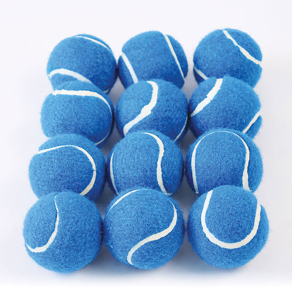 Coloured Tennis Style Ball Blue, Set of 12