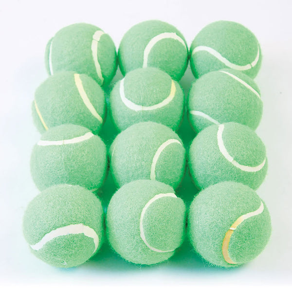 Coloured Tennis Style Ball Green, Set of 12