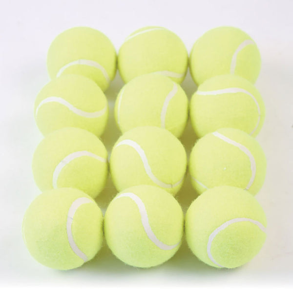 Coloured Tennis Style Ball Yellow, Set of 12