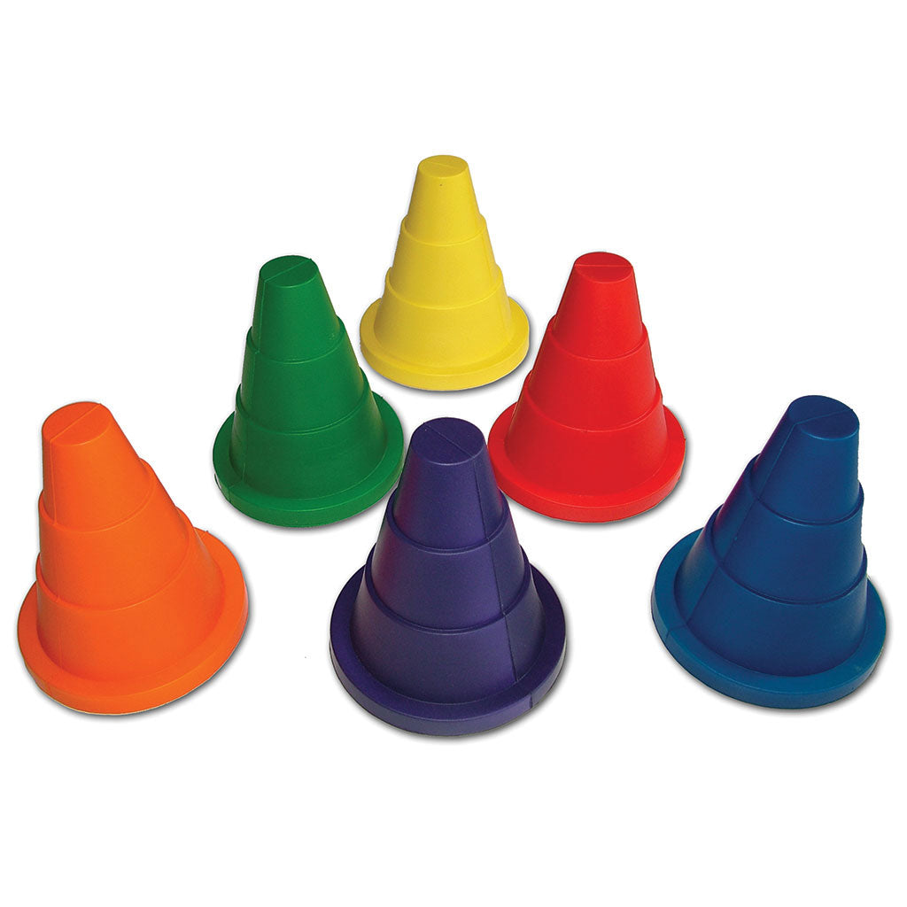 Soft Foam Cone 180mm, Mixed Colours, Set of 6