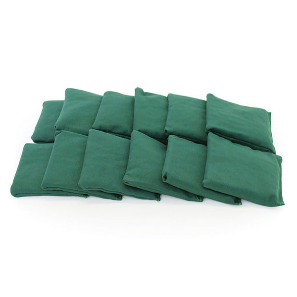Rectangular Cotton Bean Bag Green, Bag of 12