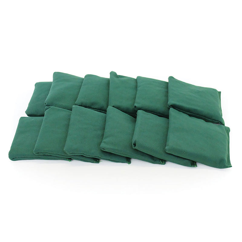 Rectangular Cotton Bean Bag Green, Bag of 12
