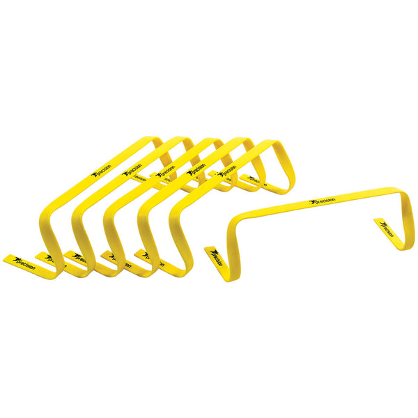 Precision Flat Hurdles Set 15cm High, Yellow, Set of 6