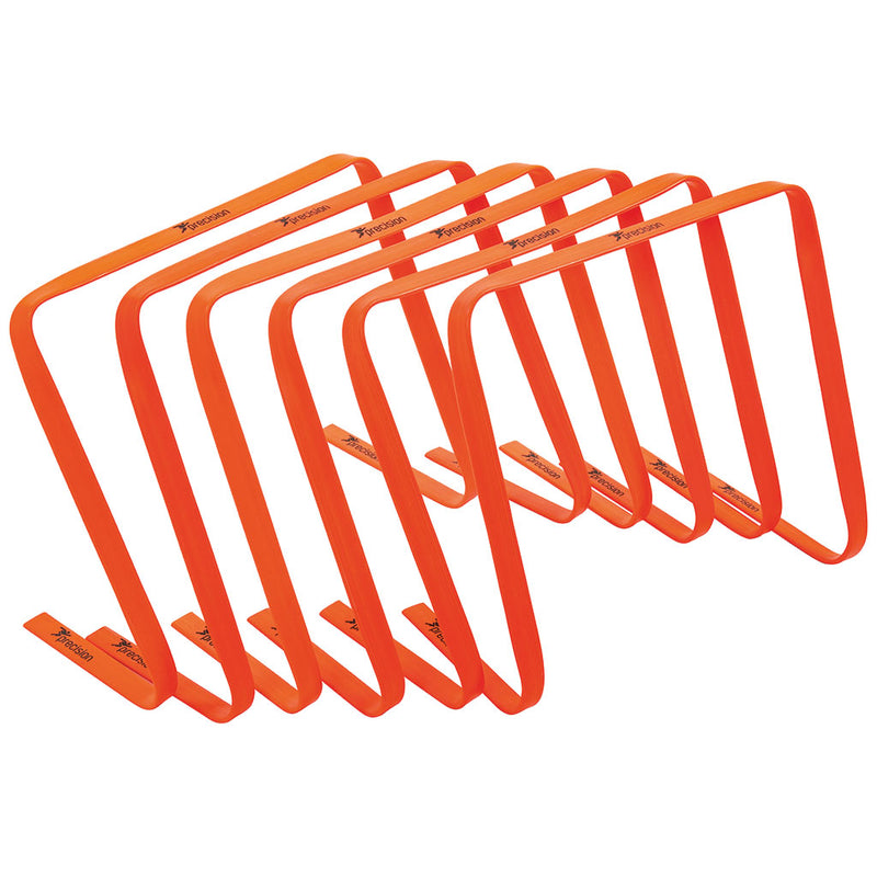 Precision Flat Hurdles Set 38cm High, Orange, Set of 6