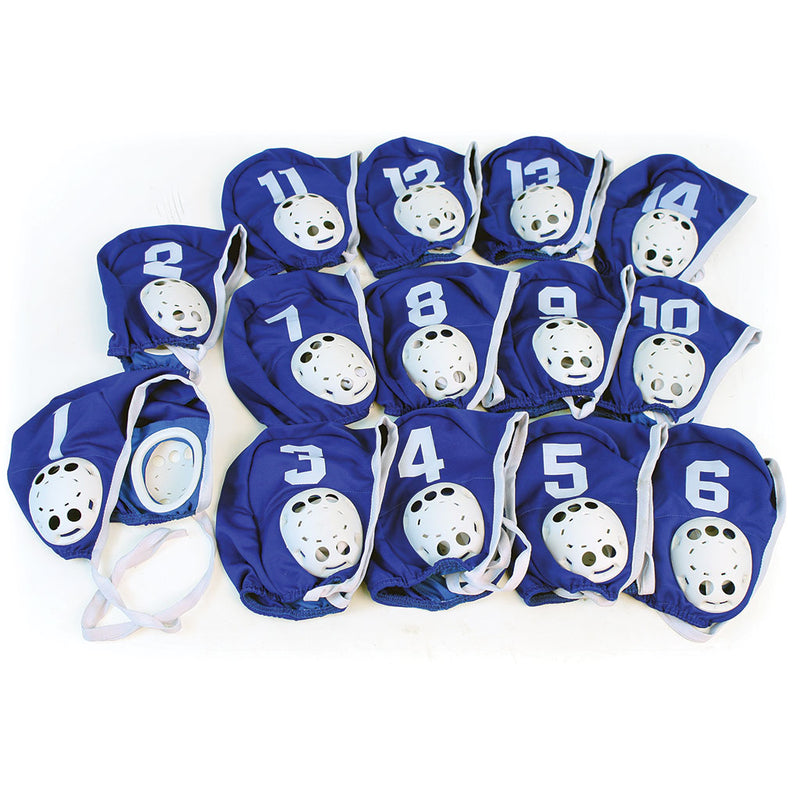 Water Polo Caps Blue, Set of 14