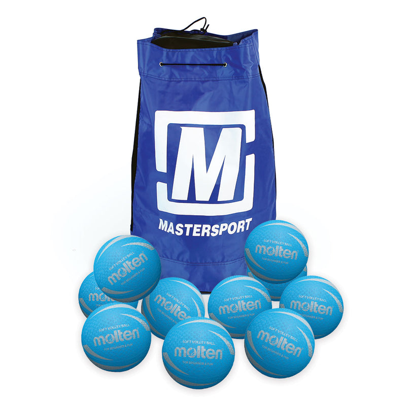 Molten Soft Touch Volleyball Blue, Size 5, Bag of 10