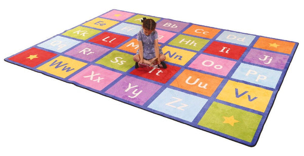 LEARNING RUGS, CHILDREN'S CUT PILE RUGS, Large Alphabet, Rectangular, 2570 x 3600mm, Each