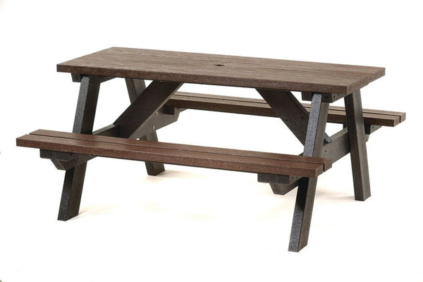 LEISURE BENCH, RECYCLED PLASTIC FURNITURE, A-Frame Picnic Table, Black, Each