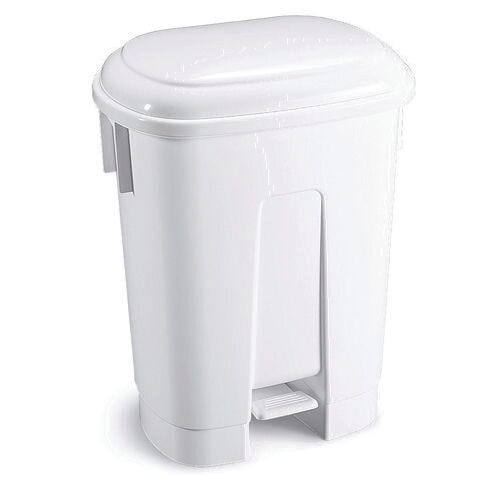 PEDAL BINS WITH COLOURED LIDS, Small, White Lid, Each