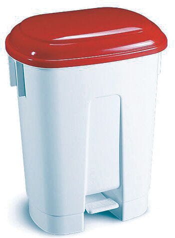 PEDAL BINS WITH COLOURED LIDS, Small, Red Lid, Each