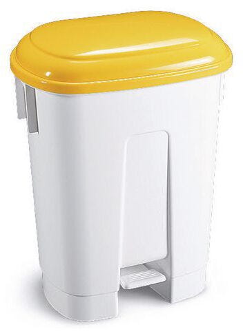 PEDAL BINS WITH COLOURED LIDS, Small, Yellow Lid, Each