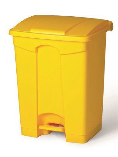 PLASTIC PEDAL BIN, Large, Yellow, Each