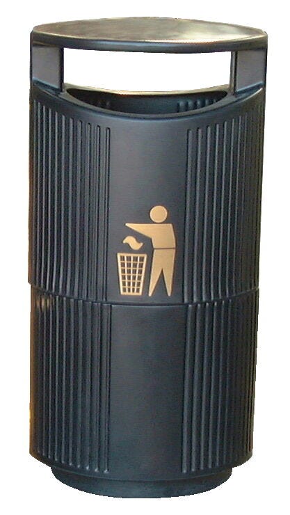 EXTERNAL HOODED WASTE BIN, Black, Each