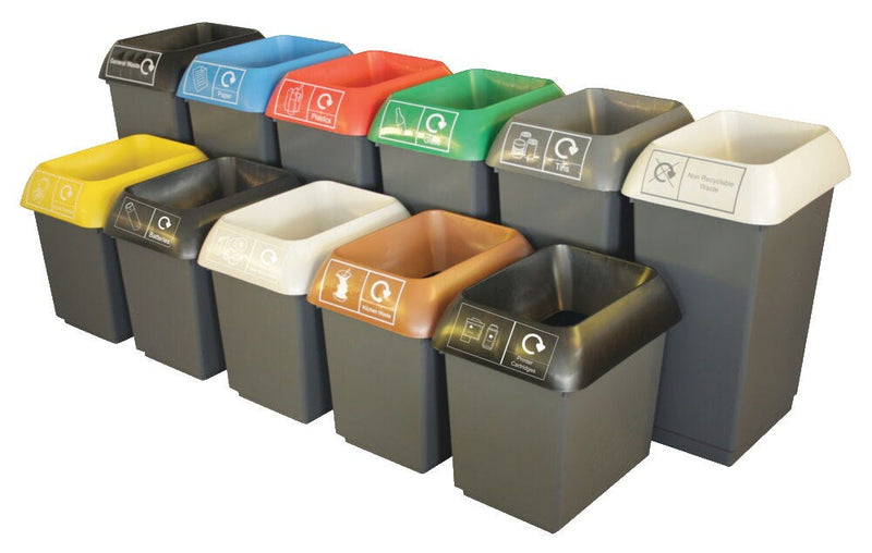 RECYCLING BIN, 30 Litre, Each, Black Lid