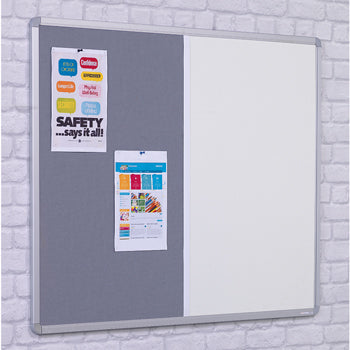 DUAL PINUP PEN BOARDS, Framed, 900 x 600mm height, Grey