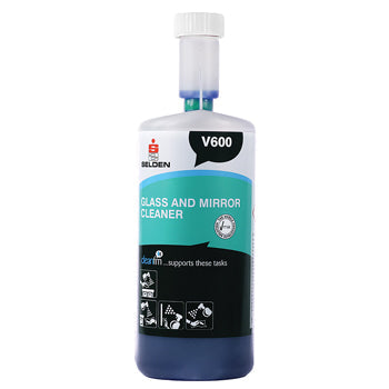 V-MIX CLEANING CONCENTRATES, V600 Glass & Mirror Cleaner, Case of 6 x 1 litre