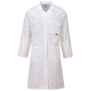 WAREHOUSE COATS, Women's White 100% Cotton,  102cm length, Size 14, Each