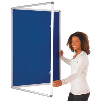 TAMPERPROOF FELT NOTICEBOARDS, Single Door, 600 x 900mm, Light Blue