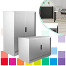 SIDE OPENING TAMBOUR CUPBOARDS, 1651mm height, Grey, Smartbuy