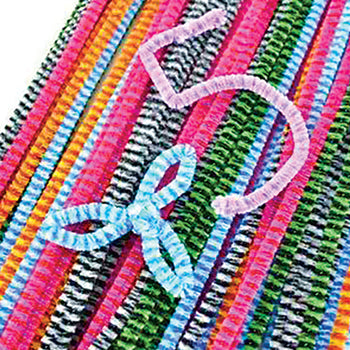 PIPE CLEANERS, Stripy, Pack of 100