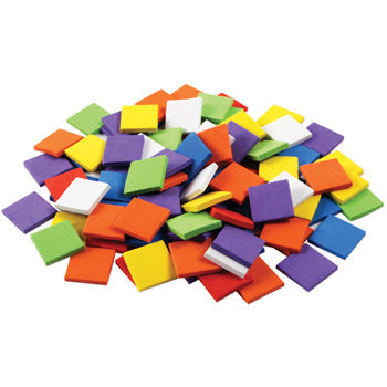 COLLAGE FOAM SHAPES, Mosaic Squares, Pack of 100