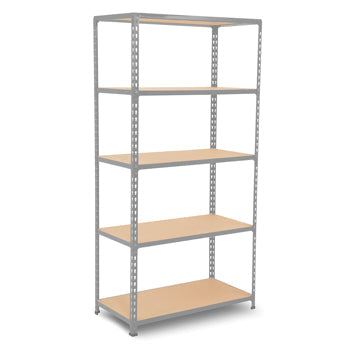 STEEL SHELVING, RAPID 2 MEDIUM DUTY BOLTLESS SHELVING, 5 Level - Without Archive Boxes, 1830 x 1200mm (hxw) - Blue, 305mm, Each