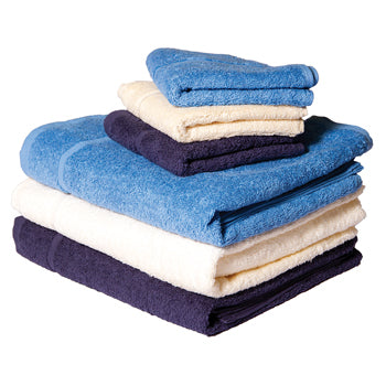 FLANNELS AND TOWELS, Face Flannels, Navy, Pack of 12