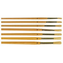 HOG'S HAIR BRUSHES, Round Brush, Long Handle, No.7, Pack of 10