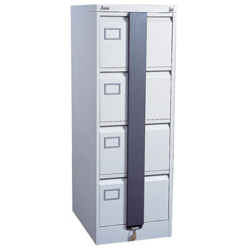 STEEL STORAGE UNITS, EXECUTIVE FILING CABINETS, With Security Bar, 2 Drawer, 711mm height, White, Silverline