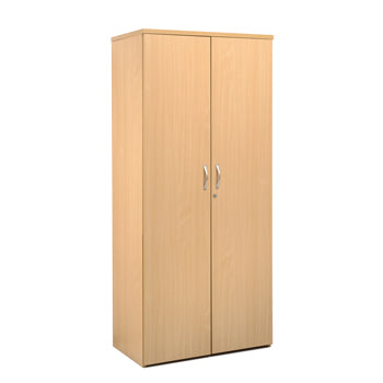 TWO DOOR CUPBOARDS, 1790mm height with 4 shelves, Beech