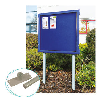 WEATHERSHIELD OUTDOOR SHOWCASE, Freestanding, Surface Posts, 1220 x 1031mm height (15xA4 Portrait), Blue