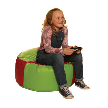 FAUX LEATHER BEAN BAGS, PIE, 800mm diameter x 300mm height, Red