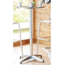 ALUMINIUM CAFE FURNITURE, PEDESTAL TABLES, Poseur, 600mm dia. x 1120mm height
