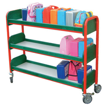 STEEL LUNCHBOX TROLLEYS, 30 Boxes - Long, Yellow, Each