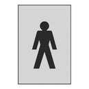 SIGNS, FACILITIES SIGNS, Satin Anodised Aluminium, Male Symbol, 100 x 150mm, Each